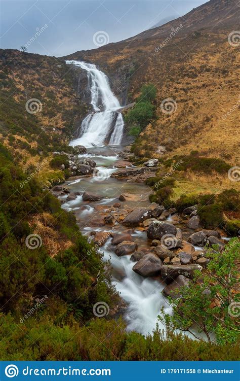 Isle Of Skye Scotland Fall Waterfall Long Exposure Stock Photo Image