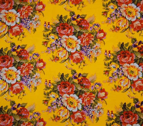 Decorative Fabric Yellow Fabric Multicolor Floral Print Home