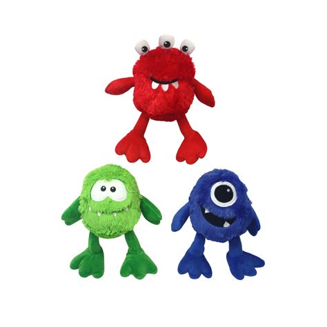 Multipet Plush Monster Dog Toy Assorted Colors Size 9