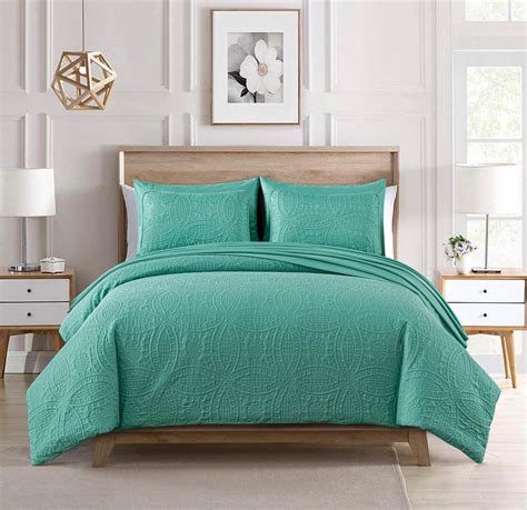 Chezmoi Collection Liam 7 Piece Turquoise Bed In A Bag Queen Comforter