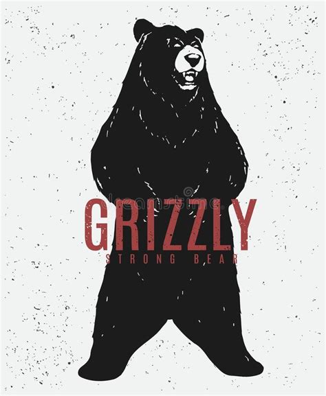 Grizzly Strong Bear Vector Illustration Stock Vector Illustration Of