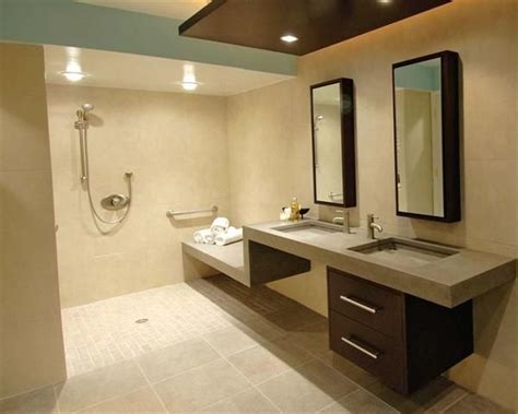 Design of disabled persons bathroom is equipped with handicap bathroom appliances such as shower bathroom and toilet for the disabled. Pin by Michael Johnson on HC Friendly Living | Accessible ...