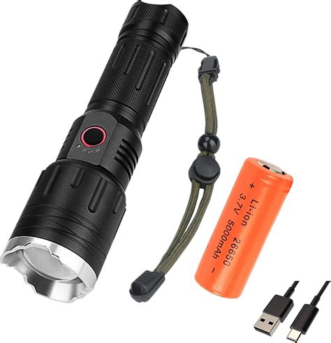 Rechargeable High Power Flashlight Super Bright 20000 Lumens Tactical