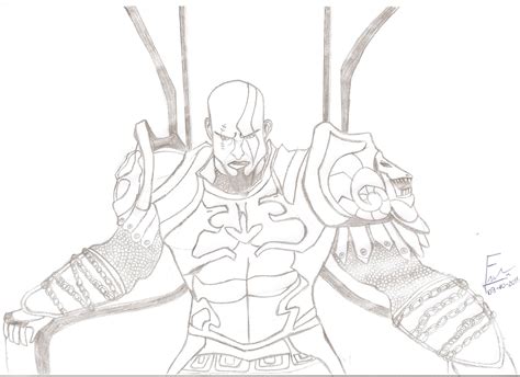 Kratos God Of War 3 Free Coloring Pages