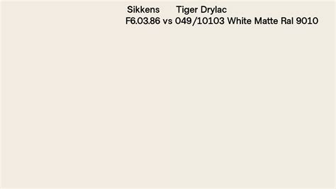 Sikkens F6 03 86 Vs Tiger Drylac 049 10103 White Matte Ral 9010 Side By