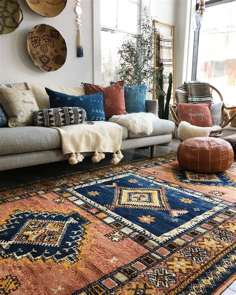 Moroccan Taznakht Rug Cozy Home Decorating Boho Living Room