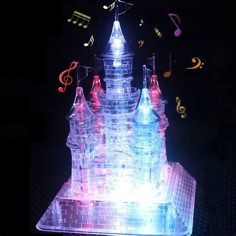 crystal castle puzzles 105pcs light up musical castle jigsaws kits fruugo uk