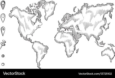 Sketch Map Of World Werohmedia