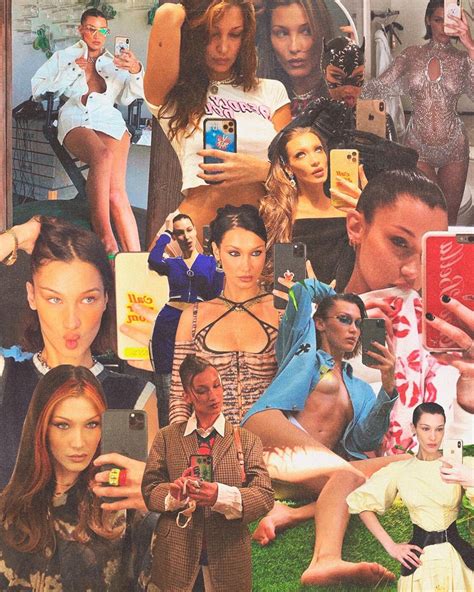 Bella Hadid Mirror Selfies Collage 🦋 Movie Posters Mirror Selfie My