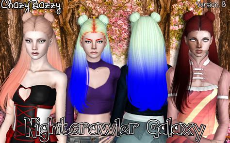 Nightcrawler`s Galaxy Hairstyle Retextured By Chazy Bazzy Sims 3 Hairs