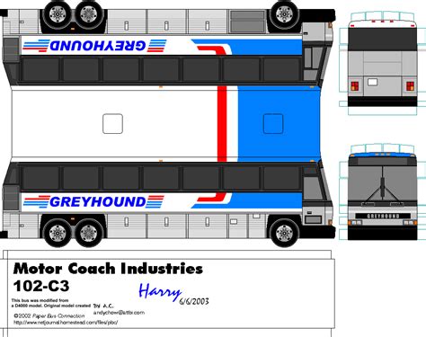 Sp Papel Modelismo Paperbus Motor Coach Industries 102 C3 Greyhound