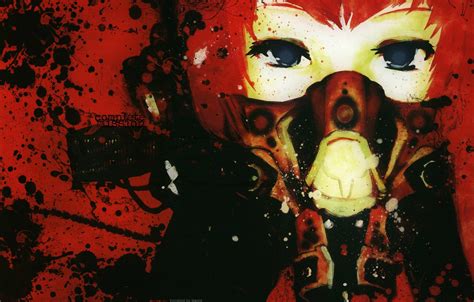 Wallpaper Gas Mask Vocaloid Vocaloid Meiko Art Red Hair Meola