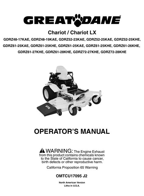 Great Dane Chariot Manual