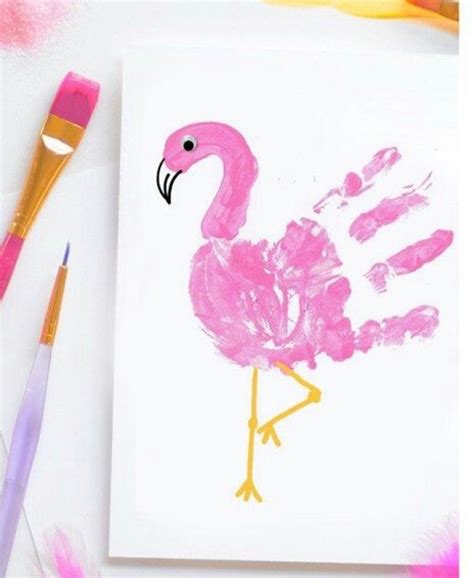 Pink Flamingo Art Handprint Crafts Handprint Craft Crafts