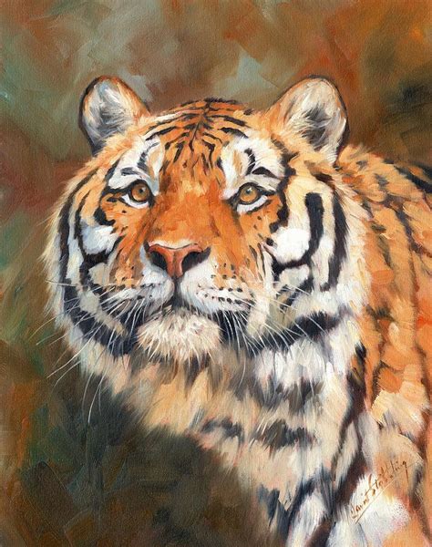 Tiger Painting By David Stribbling