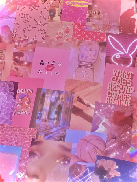 Y2k Wall Collage Baddie Pink Aesthetic Etsy