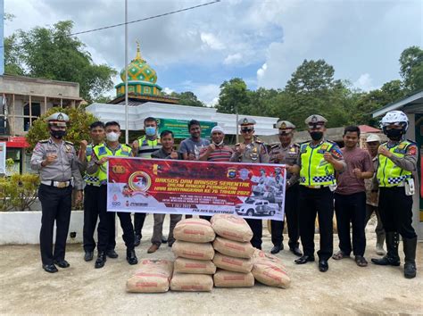 Hut Bhayangkara Ke 76 Satlantas Polres Bukittinggi Bantu Pembangunan