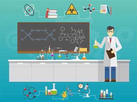 A Female Scientist Chemist Makes A Presentation Or Report Vector