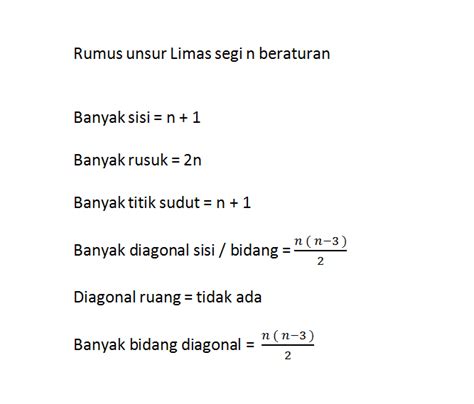 Sharing Rumus Unsur Limas Segi N Beraturan