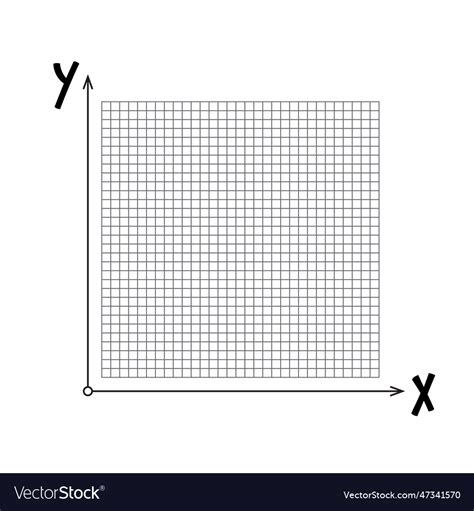 Empty Graph With X And Y Axis And Grid Royalty Free Vector