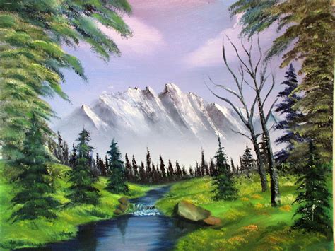Vintage Oil Painting Large Original Signed Snow Mountains Landscape