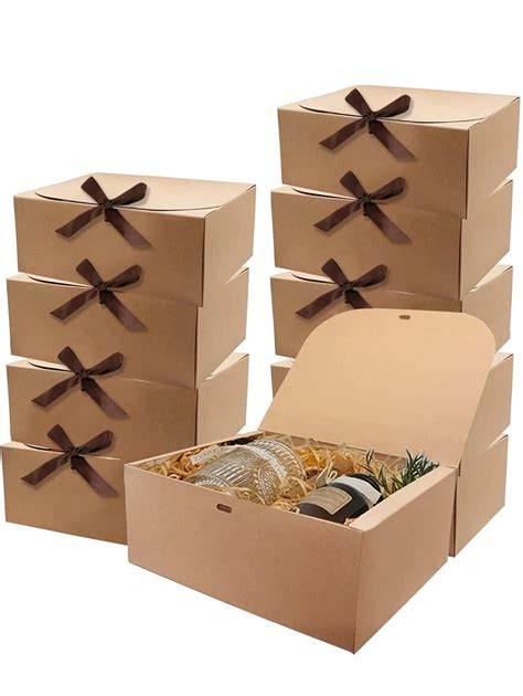 Paquets De Bo Tes Cadeaux Avec Couvercles Bo Tes Cadeaux Brunes En