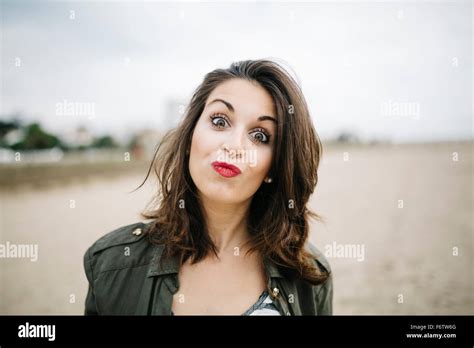 Portrait Young Woman Pouting Mouth Hi Res Stock Photography And Images