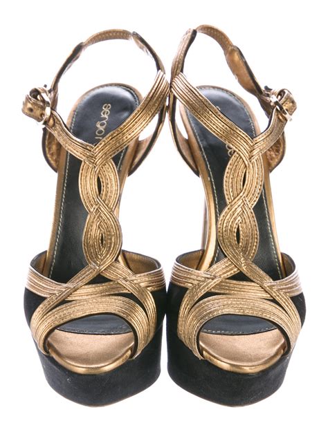 Sergio Rossi Suede Platform Sandals Shoes Ser28932 The Realreal