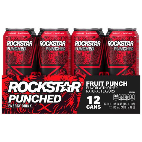 Rockstar Punched Fruit Punch Flavor Energy Drink Smartlabel