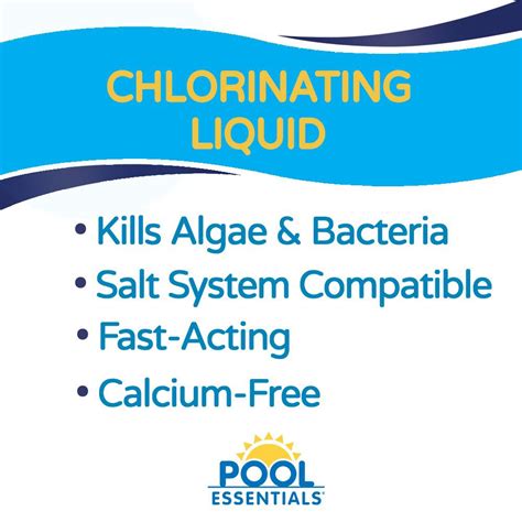Pool Essentials Chlorinating Liquid For Swimming Pools 1 Gallon