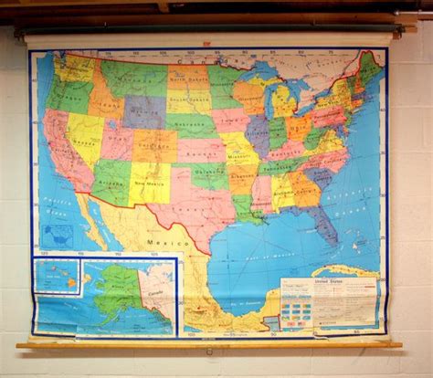 Vintage Nystrom Pull Down School Map Of By Thevintageshopkeeper 149