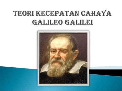 Teori Kecepatan Cahaya Galileo