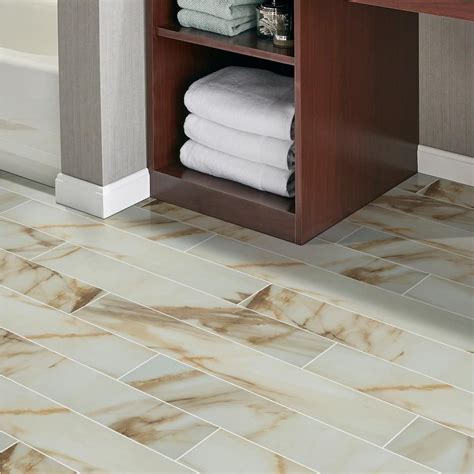 Msi Alicante Calacatta 6 In X 36 In Glazed Porcelain Floor And Wall