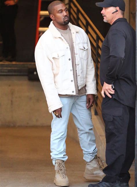 Spotted Kanye West In Denim Jacket And Yeezy Season 3 Military Boots