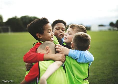 Junior Football Team Hugging Each Other Premium Image By