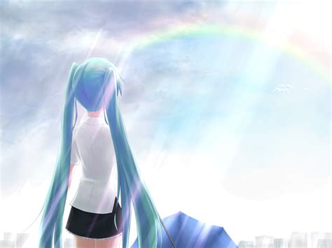 Bluehair Hatsunemiku Rainbow Vocaloid Rkonachan