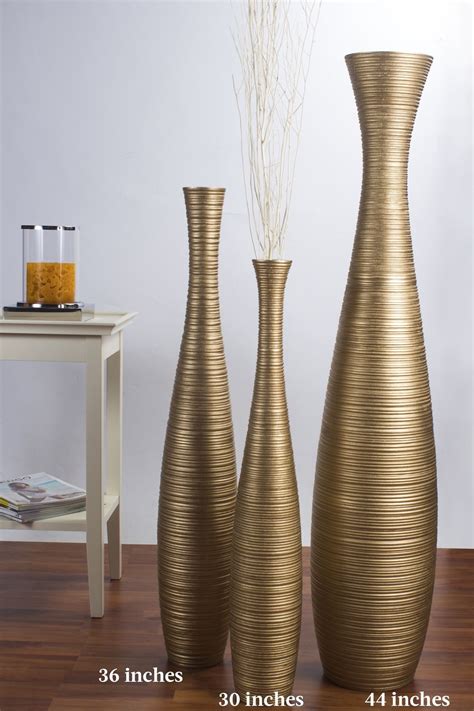 Tall Floor Vase 44 Inches Wood Gold Tall Floor Vase Decor Large Floor Vase Floor Decor Diy