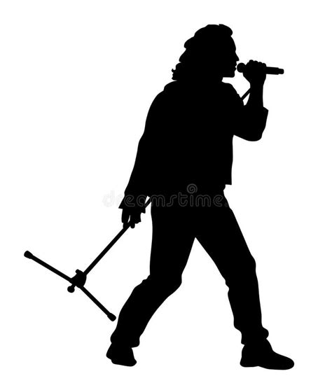 Hard Rock Singer Silhouette Stock Vector Illustration Of Male