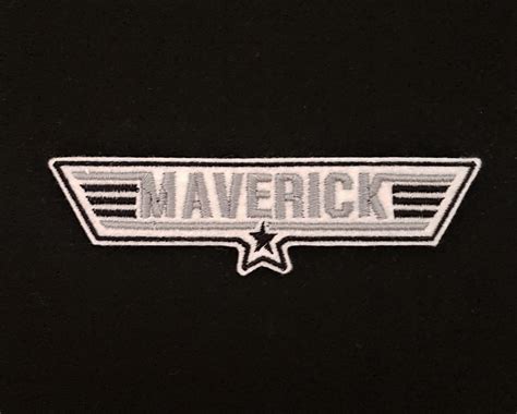 Topgun Maverick Silver Embroidered Patch Badge Iron On Or Sew Etsy