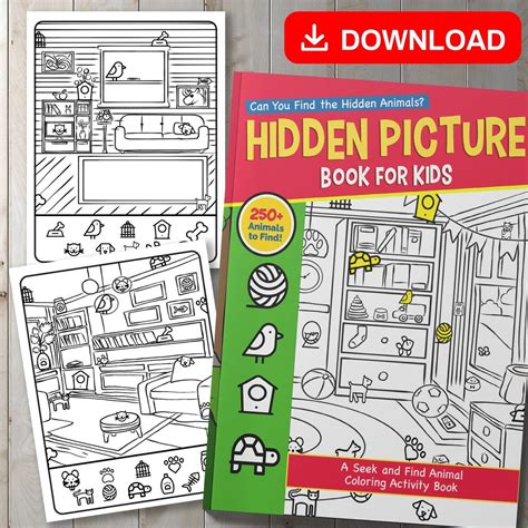 Best Value 30 Hidden Animals Coloring Pages Instant Download Seek