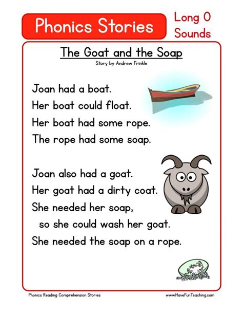 Kids Reading Comprehension Worksheet The Goat And Soap First Grade