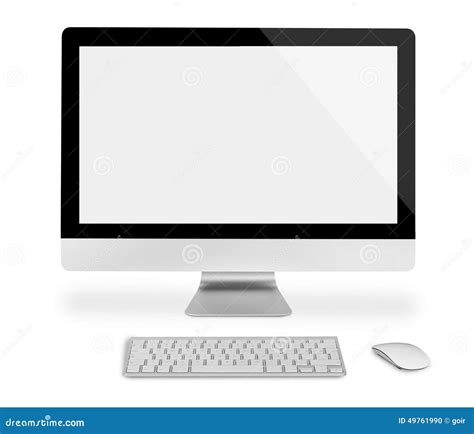 Computer Monitor With Keyboard And Mouse Stock Photo Image Of