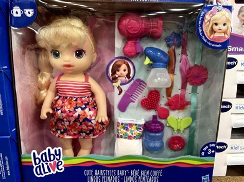 Baby Alive Cute Hairstyles Baby Hasbro Doll Blonde Blue Eyes New 36