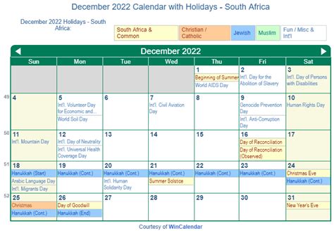 2022 South Africa Calendar With Holidays Calendar 2022 South Africa