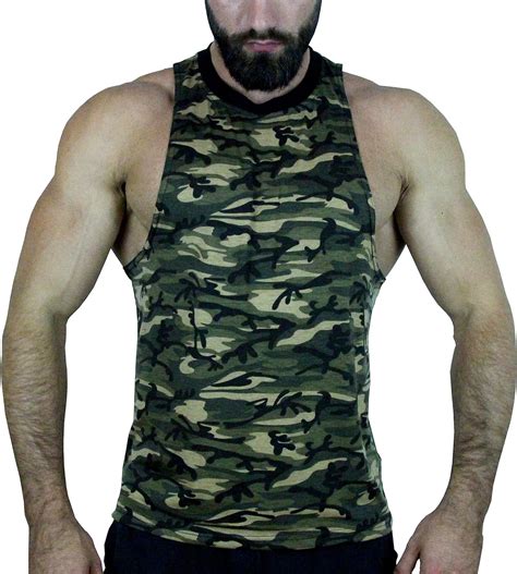 Gym Bodybuilding Army Camo Camouflage Fitness Stringer Tanktop Muskel