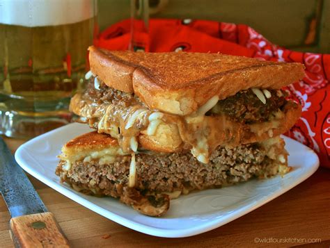 Salisbury Steak Grilled Cheese Sandwiches On Texas Toast With