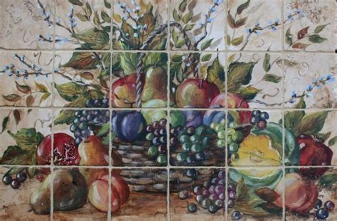 Fruits And Vegetables Tile Murals Hand Painted Tile Tile Murals Art