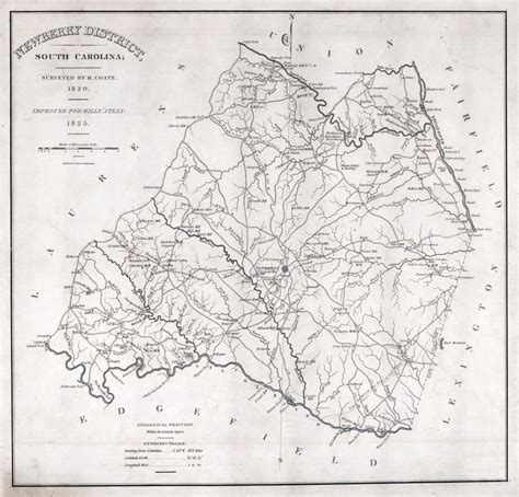 1820 Map Of Newberry County South Carolina Etsy