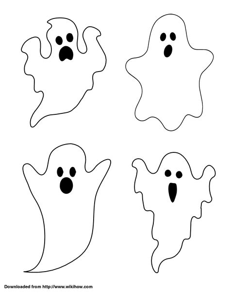 Printable Ghosts Wikihow Bricolage Halloween Halloween Templates