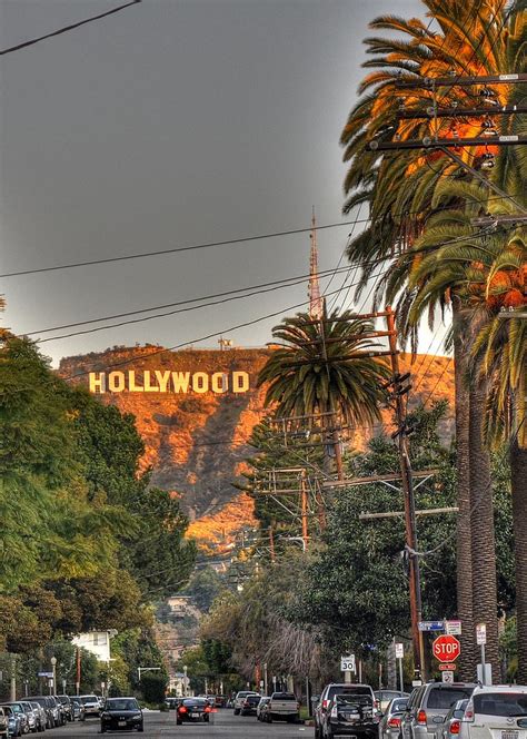 Los Angeles Sunrise Hitting Hollywood Hills Hollywood Is Flickr